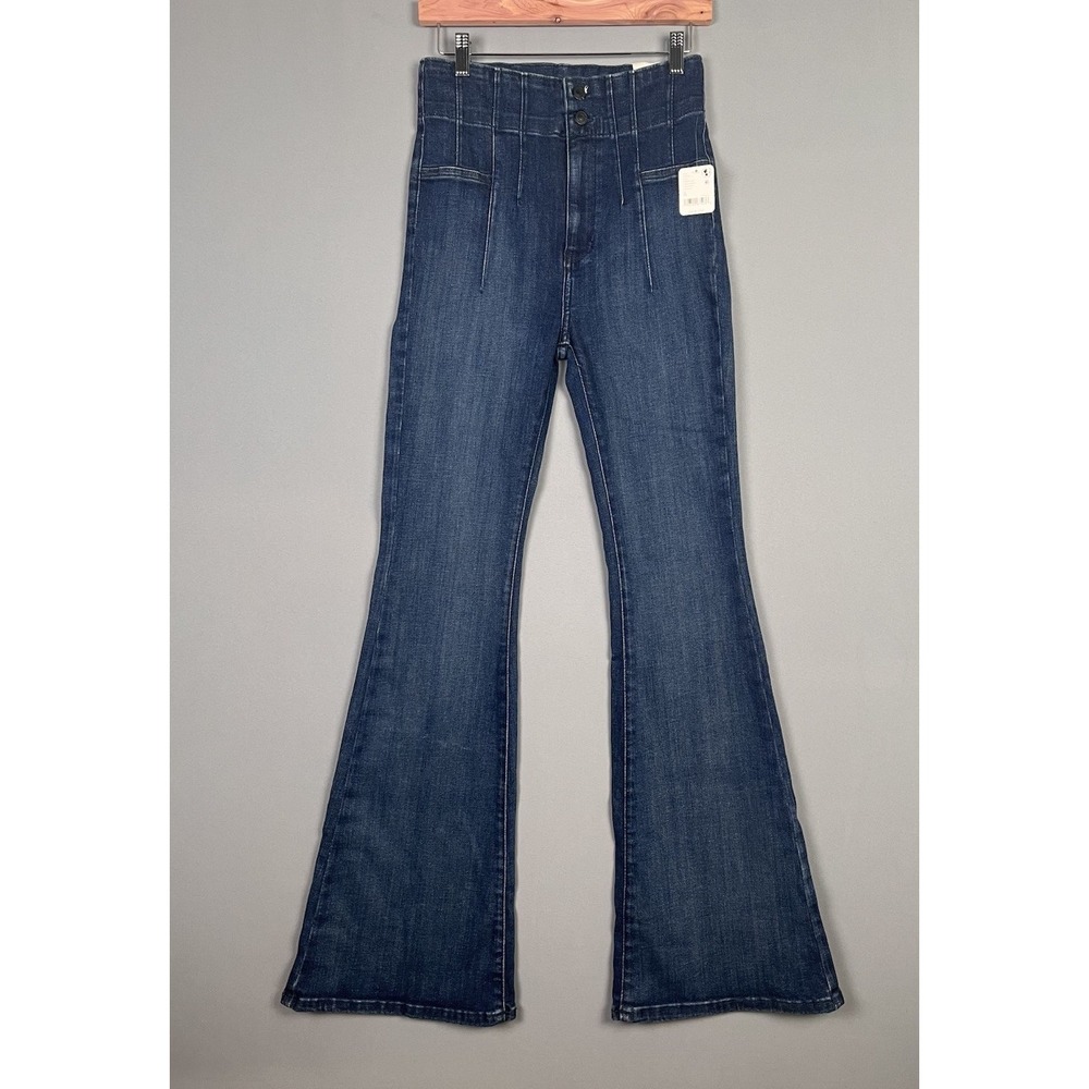 Free People Jayde Flare Jeans NWT High Rise Stretch Bell Bottom Retro Denim